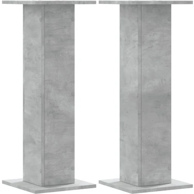Afbeelding van vidaXL Speakerstandaards 2 st 30x30x80 cm bewerkt hout betongrijs