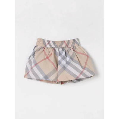 Afbeelding van Kids Plaid Shorts Elastic Waistband Beige