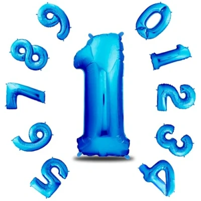 Afbeelding van envami Ballon Verjaardag XXL Blauw Giant Folieballon in 40&quot; 101cm Decoratie Nummer voor Vliegt met Helium (Nr. 1)