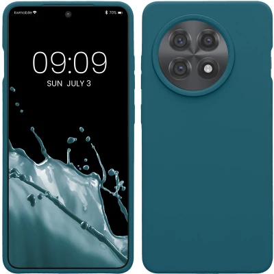 Afbeelding van kwmobile telefoonhoesje geschikt voor OnePlus 13R Hoesje met siliconen coating Smartphone case in petrol