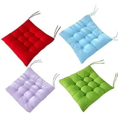 Afbeelding van DAguys 4 stuks zachte stoelkussens, stoelkussens met stropdassen, eetkamer voor tuin, terras, keuken, (B,40x40cm)