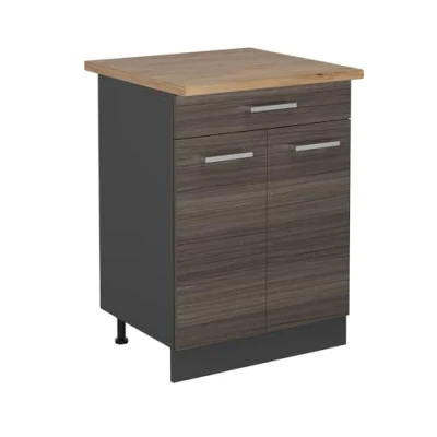 Afbeelding van Vicco Keukenonderkast R Line, Edel grijs/Antraciet, 60 cm , WB Eik