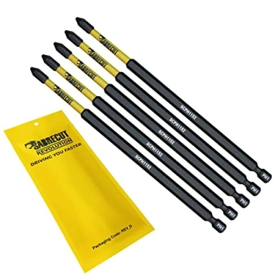 Afbeelding van 5 x SabreCut SCPH1152_5 152mm PH1 Magnetische slagschroevendraaier Driver Bits Set Phillips Heavy Duty Compatibel met Dewalt Milwaukee Bosch Makita en meer