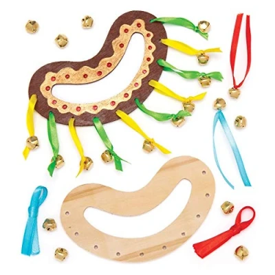 Afbeelding van Baker Ross Tamburin knutselsets van hout (3 stuks) perfect als kleine feestverrassing of cadeau idee voor kinderen
