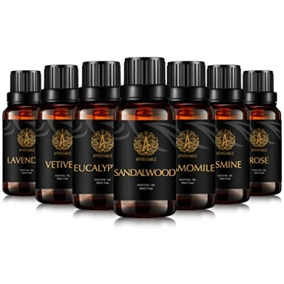 Afbeelding van 100% Pure Aromatherapie Essentiële Olie Set voor Diffuser (Rose, Sandelhout, Jasmijn, Vetiver, Lavendel, Eucalyptus, Kamille), 7x30ml Therapeutische Grade Kit Luchtbevochtiger,