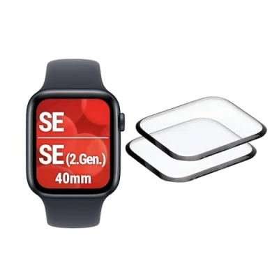 Afbeelding van Displex Unbreakable Full Cover Smart Glass Apple Watch SE/SE2 (40mm), 2 Pack, Ultra Thin, Edge to Edge, Eco Mount, Schermbeschermer, Smartwatch, Transparant, Apple, Gehard glas