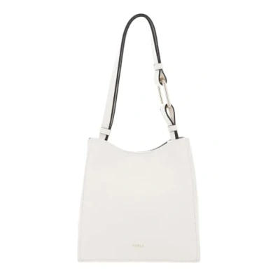 Afbeelding van FURLA Leren Schoudertas Nuvola Mini Bucket Bag Panna Crème