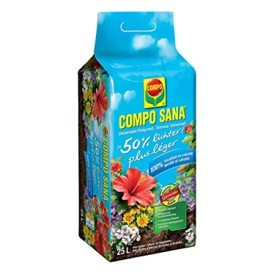 Afbeelding van COMPO Universele Potgrond ca. 50% Lichter incl. 12 weken meststof voor alle kamer , balkon en tuinplanten zak 25L