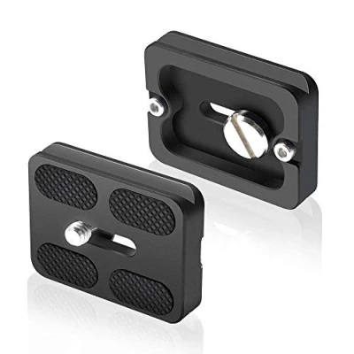 Afbeelding van UTEBIT PU 50 snelwisselplaatadapter, 2 stuks Quick Release Plate, camera statief snelwisselplaat met 1/4 inch cameraschroef, compatibel kogelkop