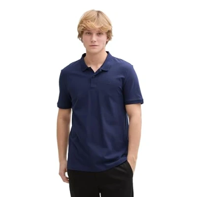 Afbeelding van TOM Tailor Denim Basic Poloshirt, Heren, Maat: XL, Dark blueberry