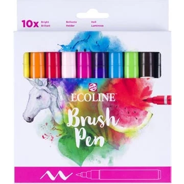 Afbeelding van Ecoline Brush Pen set Helder 10 colours