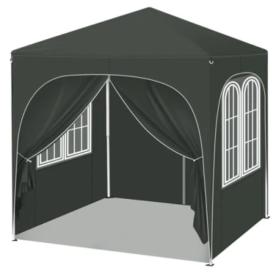 Afbeelding van WOLTU Vouwpaviljoen, waterdicht, pop up paviljoen, 2 x m, met zijpanelen, outdoortent, in hoogte verstelbaar, uv bescherming, tas, grijs