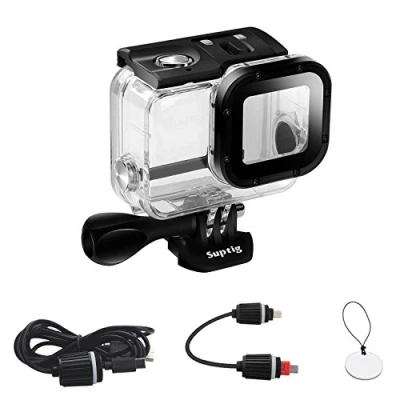 Afbeelding van Suptig Case, waterdichte koffer, onderwaterkoffer, oplaadkoffer, duikbehuizing, compatibel met Gopro Hero 7 zwart, 6, 5, 2018 waterdicht 50 m (50 meter)