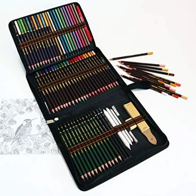 Afbeelding van Majoart Kleurpotloden Schets Tekening Set, en Schetsen Grafietpotloden Kunstbenodigdheden Set in Grote Potlood Hoesjes, Beste Potloden voor Beginners Volwassenen