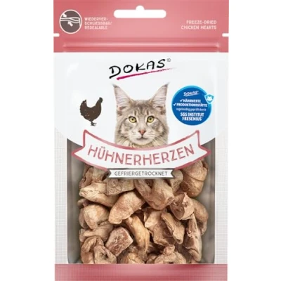 Afbeelding van DOKAS Vriesdroogde slachtafvallen, graanvrije premium lekkernijen voor katten, ideaal als beloning, 6 x 15 g