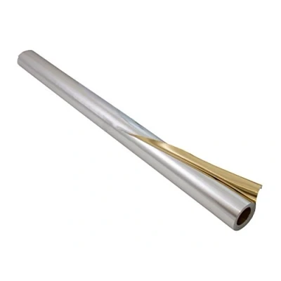 Afbeelding van folia R 16 aluminiumfolie op rol, dubbelzijdig gelamineerd, ca. 50 cm x 10 m, goud/zilver ideaal voor knutselen en verpakken