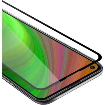 Afbeelding van Cadorabo Screenprotector geschikt voor Huawei P40 LITE E Volledig scherm pantserfolie Beschermfolie in TRANSPARANT met ZWART Gehard (Tempered) display beschermglas 9H hardheid 3D Touch