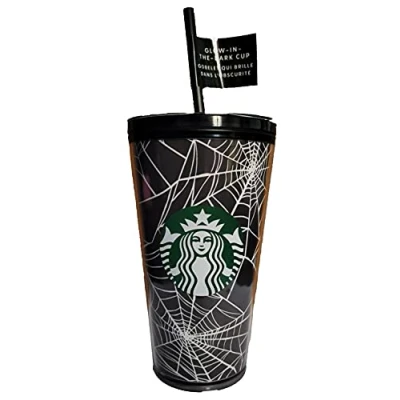 Afbeelding van STARBUCKS Exclusieve Limited Edition 2021 Glow in the Dark 16 oz. Grande Spider Web Tumbler Halloween