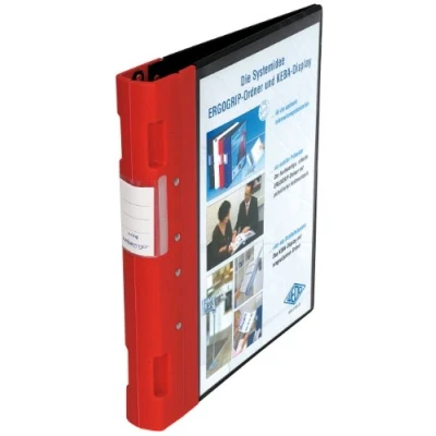 Afbeelding van Wedo 5815002 Ordner Ergogrip presentatiemap (A4, 4 ringmechanisme, kunststof, 31,3 x 3,8 28,0 cm) zwart/rood
