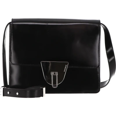 Afbeelding van COCCINELLE Leren Schoudertas Coccinellenico Shiny Cal Handbag Noir Zwart