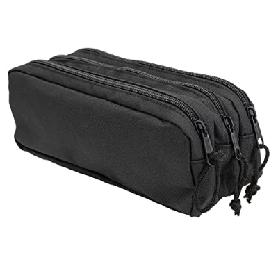 Afbeelding van Idena 20121 Etui met 3 ritsvakken, ca. 9 x 23 10 cm in zwart