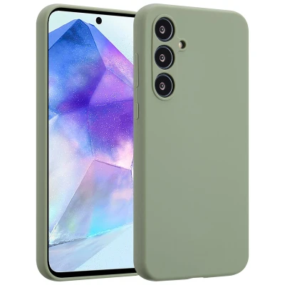 Afbeelding van Accezz Hoesje Geschikt voor Samsung Galaxy A55 Liquid Silicone Backcover Cooper Green