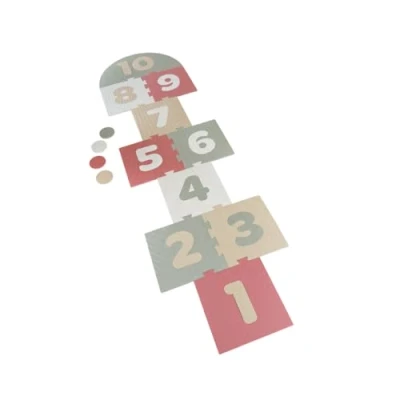 Afbeelding van Roolsy Speelmat Hinkelmat Speelkleed Puzzel speelgoed Hinkelspel vloerpuzzel Incl. opbergtas