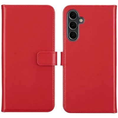 Afbeelding van Selencia Hoesje Geschikt voor Samsung Galaxy A16 (5G) Met Pasjeshouder Echt Lederen Bookcase Rood