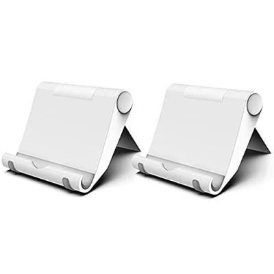 Afbeelding van FadyDail 2 stuks mobiele telefoonstandaard voor bureau verstelbaar compatibel met iPhone 13 12 Pro Max 11 SE XS XR 8 Plus 6 7 Samsung Galaxy Note20 S20 S10 S9 S8 telefoonhouder opvouwbaar