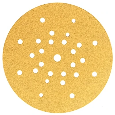 Afbeelding van Mirka Gold Universeel Schuurpapier Ø 225mm Klittenband 27 gaats / korrel P180 25 st Voor droogbouwschuurmachines, wand en plafondschuurmachines het schuren van gips, plamuur, spaanplaat, hout, lak