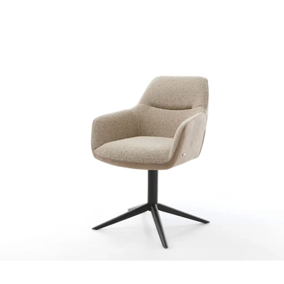 Afbeelding van DELIFE Draaistoel Pejo Flex materiaalmix mud kruispoot zwart 360 draaibaar rocker functie pocketveer kern