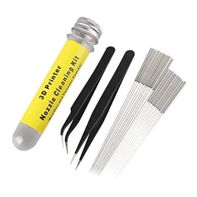 Afbeelding van Jopto 3D Printer Nozzle Cleaning Kit RVS Tool inclusief 10 stks 0.4mm Naalden 0.35mm en 1 Hoek Pincet Rechte voor Set van 22