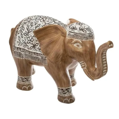 Afbeelding van Atmosphera Olifanten dierenbeeldje bruin 15,8 x 8 11,5 cm