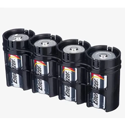 Afbeelding van Storacell Powerpax D Accu Caddy, Zwart, 4 Pack