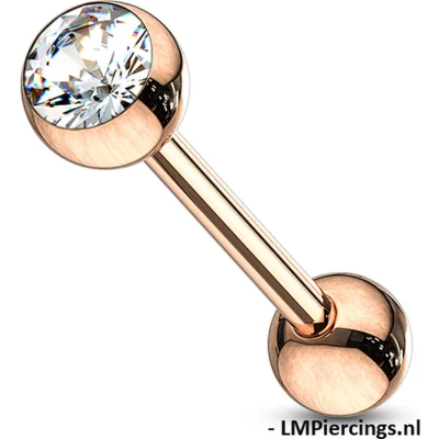 Afbeelding van Piercing rose gold plated wit