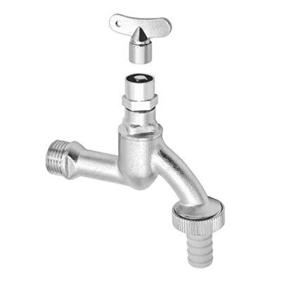 Afbeelding van VARIOSAN Uitloopventiel met steeksleutel 14405, 1/2&quot;, mat, verchroomd, slangschroefverbinding