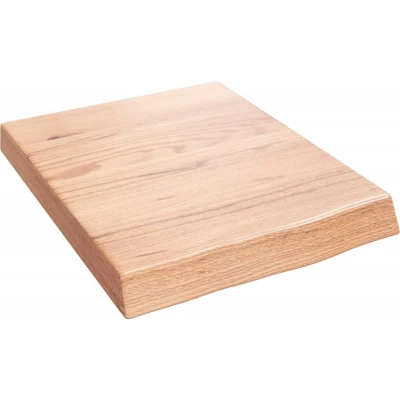 Afbeelding van vidaXL Wastafelblad 40x50x(2 6) cm behandeld massief hout lichtbruin