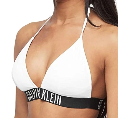 Afbeelding van Calvin Klein Swimwear Intense Power Triangle BRAS Bikinitop, Dames, Maat: Large, Classic white