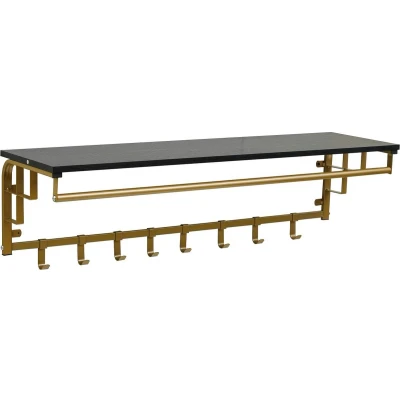 Afbeelding van FURNILUX Kapstok 110 x 30 27 cm 8 Haken GOUD Zwart