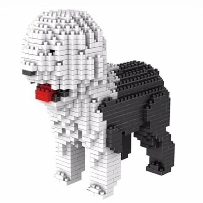 Afbeelding van Atomic Building Engelse herdershond of bobtail (Engelse herderd). Figuur voor montage met nanoblokken. 950 stuks.