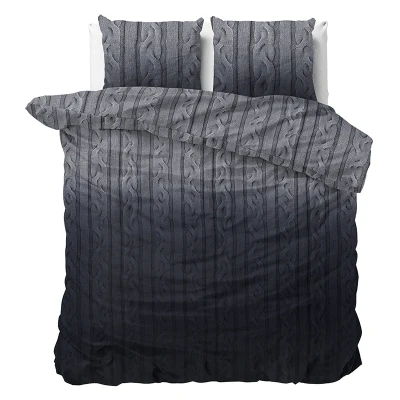 Afbeelding van Dekbedovertrek 1 Persoons 140x200 Dreamhouse Flanel Grijs Inclusief Kussensloop