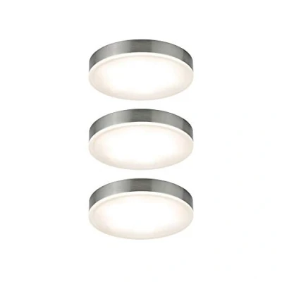 Afbeelding van Paulmann 93564 LED meubellamp Unity rond incl. 3x4,5 watt kastlamp ijzer geborsteld kastlicht metaal, acryl keukenlamp 2700 K