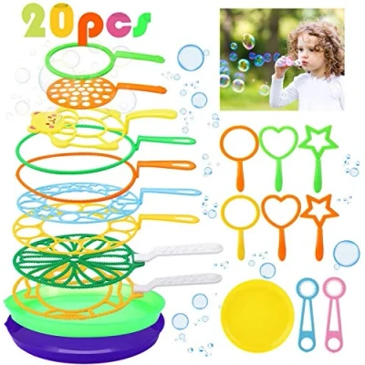 Afbeelding van Joyibay Bellenblaasset, 20 stuks zeepbellen voor kinderen, toverstaf, binnen en buiten, bubbelmaker, spellen, perfect kinderverjaardagen, feesten, bruiloften