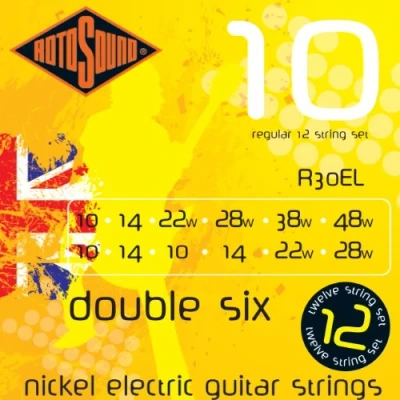 Afbeelding van Rotosound R130EL Double Six 010 12 snarige Snarenset elektrisch