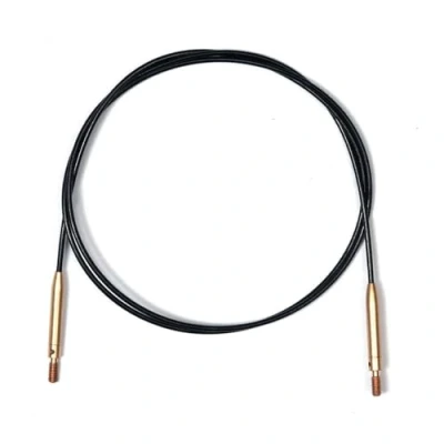Afbeelding van KnitPro Roestvrij Staal Zwart/Goud 360 Zwenk Verwisselbare Kabel voor 100cm Naald met Eindkappen en Sleutel 1 Set