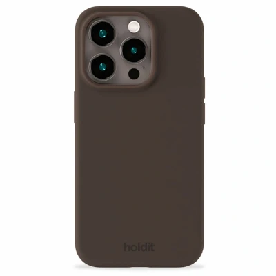 Afbeelding van Apple iPhone 14 Pro Hoesje Siliconen en TPU (zacht) Holdit Backcover/Hardcase Bruin Telefoonhoesje