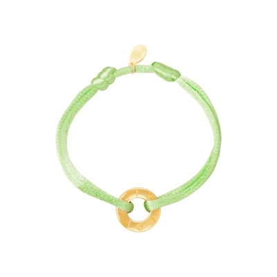 Afbeelding van Bracelet color cord Yehwang Armband 16 cm Groen/Goud