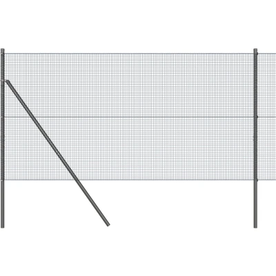 Afbeelding van vidaXL PVC gecoat hekpaalset Set van 2 Grijs metaal 25 x 1 m