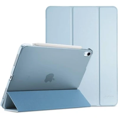 Afbeelding van ProCase Hoes voor 10,9 inch iPad Air 5e 2022 / 4e 2020 Case, Tri fold Slim Beschermhoes Hoesje Smart Folio Cover met Translucent Matte Back Hemelsblauw