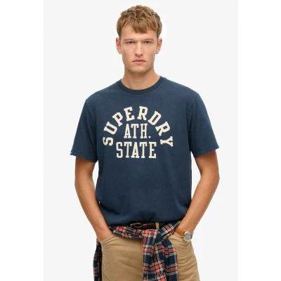 Afbeelding van Superdry Mannen Athletic Essential T shirt met Print Blauw Grootte: S